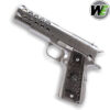 WE Tech 1911 Hex Cut GBB Pistol Gel Blaster - Gen 2 Silver