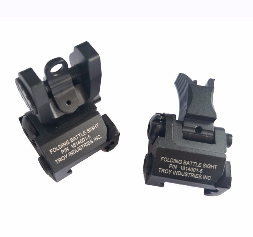 V Shape Rear Sight Troy Metal Iron V-Shape Front and Rear Folding Sights | X-Force Tactical