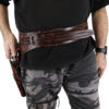 Classic Western Dark Leather Gun Belt - Ornate Cowboy Design