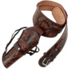 Classic Western Dark Leather Gun Belt - Ornate Cowboy Design
