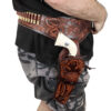 Classic Western Dark Leather Gun Belt - Ornate Cowboy Design