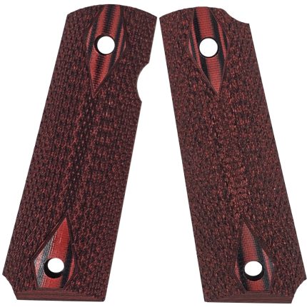 Colt 1911 Red Double Diamond Checkered Grips