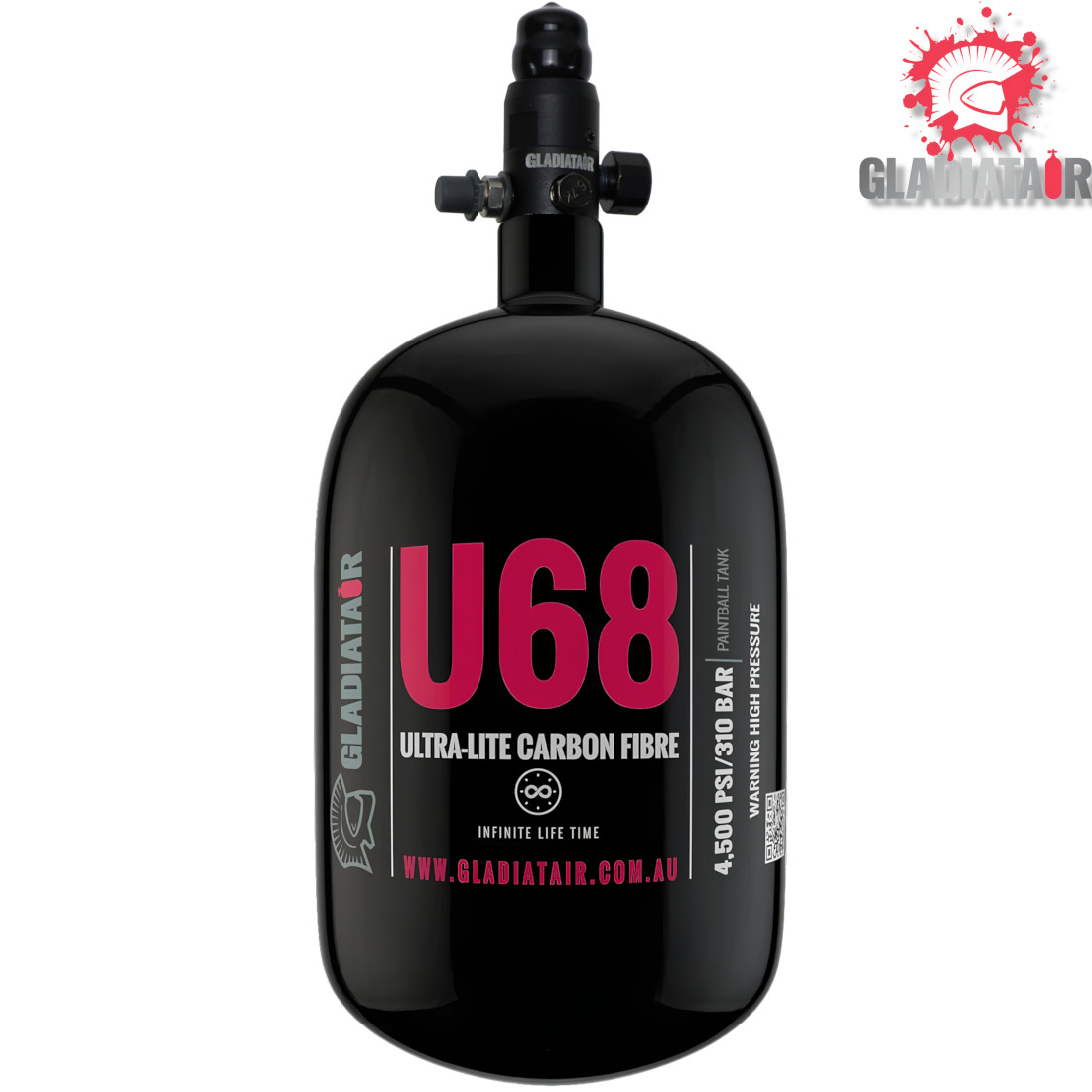 gladiatair-u68-carbon-fibre-air-tank-with-gladiatair-regulator (1) GladiatAir U68 Carbon Fibre Air Tank with GladiatAir Regulator - Image 1