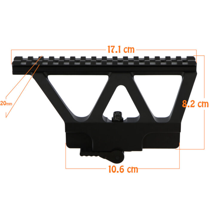 MI-Style AK Metal Side Mount Picatinny Scope Rail (no markings)