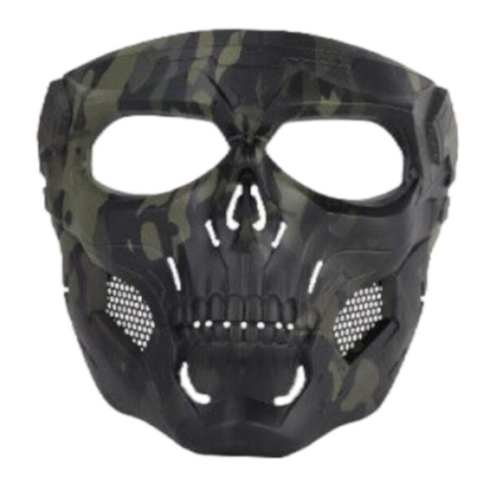 Skull Messenger Nylon Protection Mask Black Multicam