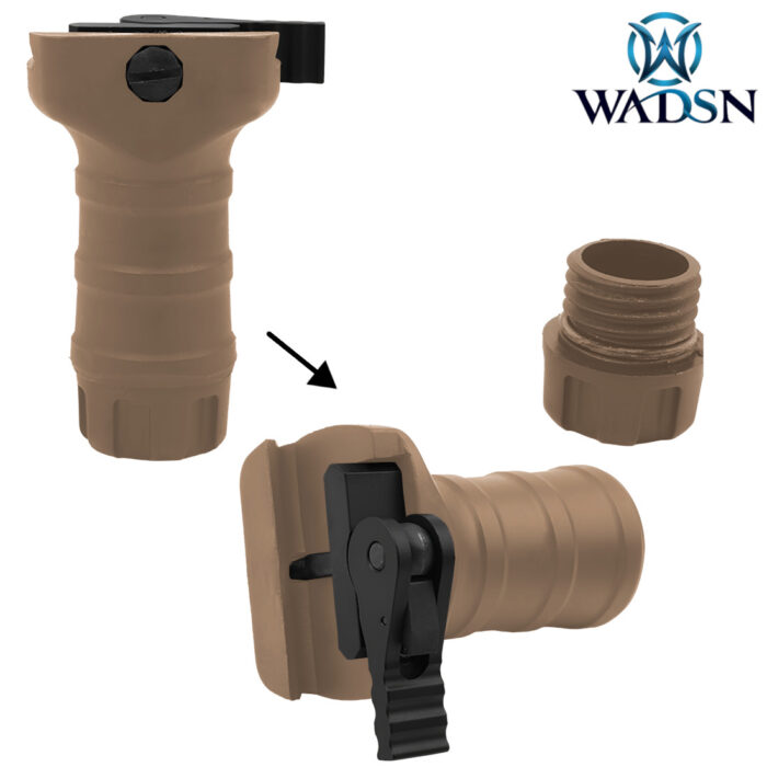 TGD Tan QD Short Stubby Shrapnel Vertical Grip by WADSN