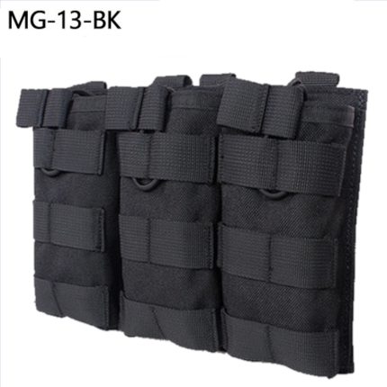 WST MOLLE Triple Stacker M4 Mag Pouch - Black