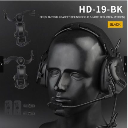 Gen 5 Noise Reduction & Sound Pickup Headset (With adapter) - Black
