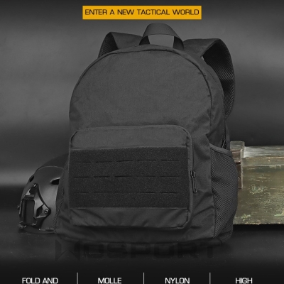 Foldable shrink backpack- Black