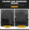Foldable shrink backpack Bag- Black - Image 4