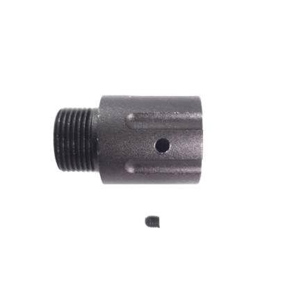 2cm Metal Fluted Outer Barrel Extension with Grub Screw - Black
