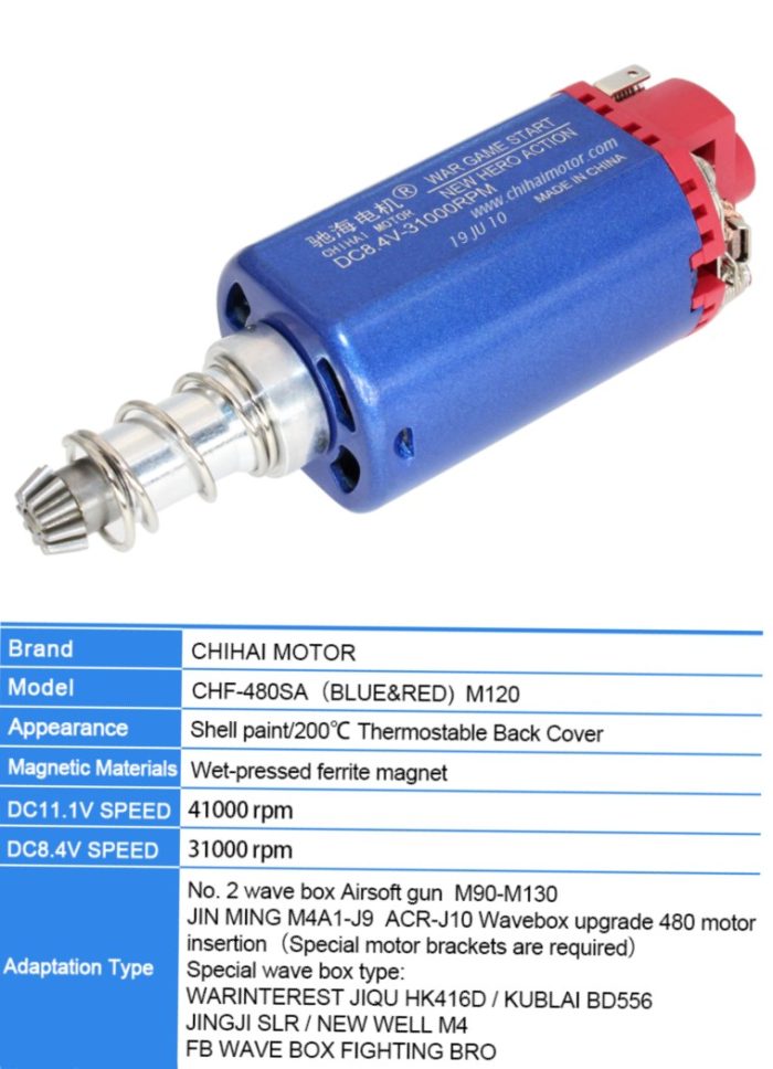 ChiHai M120 480 Long Shaft 11.1v Super High Speed Motor