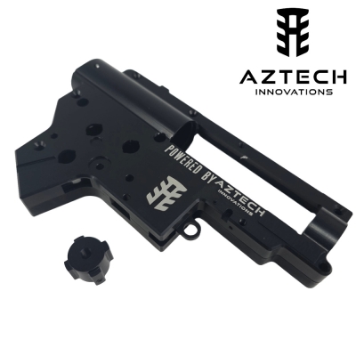 AZTECH Scythe Gen5 V2 CNC Gel Blaster Gearbox in 7075 Alloy – Black