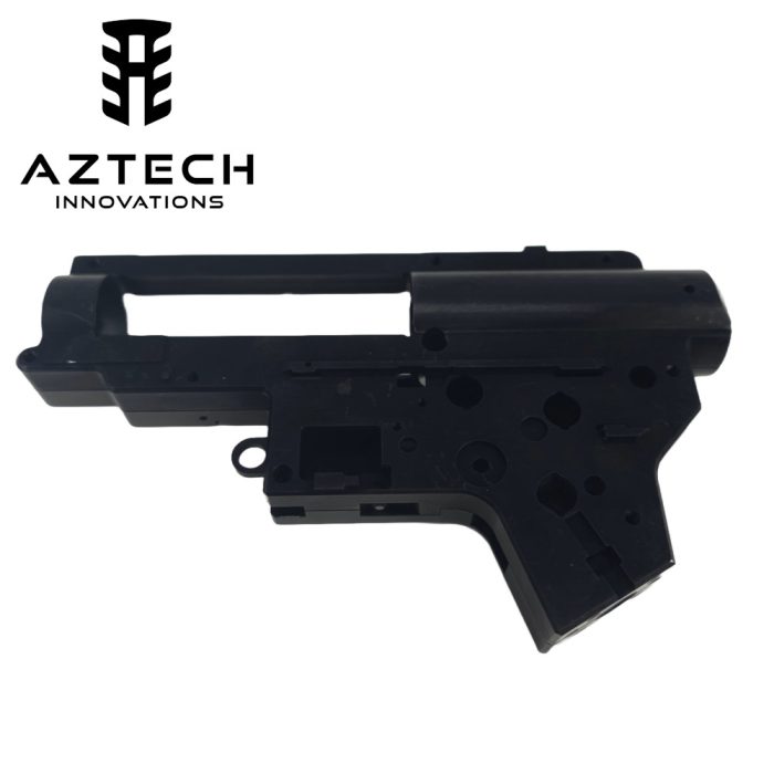 AZTECH Scythe Gen5 V2 CNC Gel Blaster Gearbox in 7075 Alloy - Black