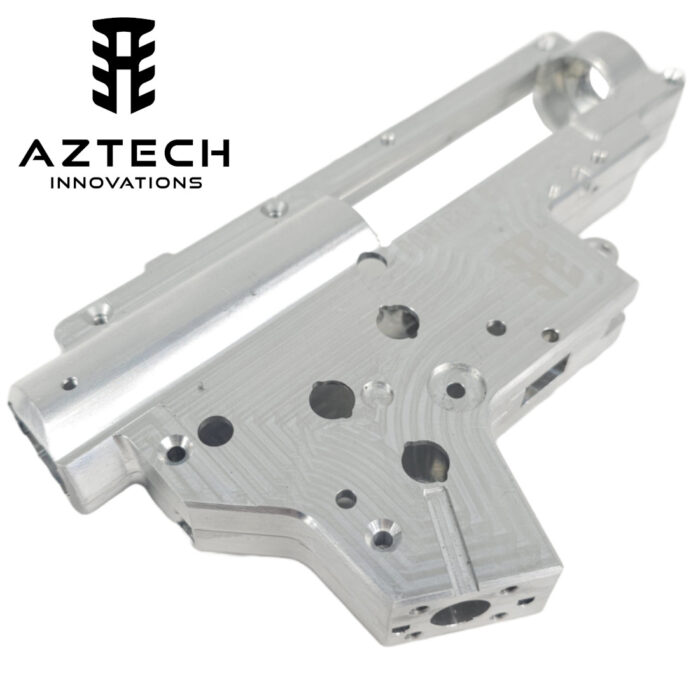 AZTECH Scythe V2 CNC Gel Blaster Gearbox in 7075 Alloy - Silver