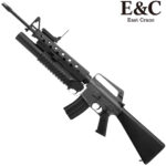 E&C Colt AR15 Gel Blaster with M203 Grenade Launcher (EC-703-Grey-Ultra) - Black/Grey
