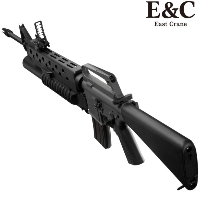 E&C Colt AR15 Gel Blaster with M203 Grenade Launcher (EC-703-Grey-Ultra) - Black/Grey