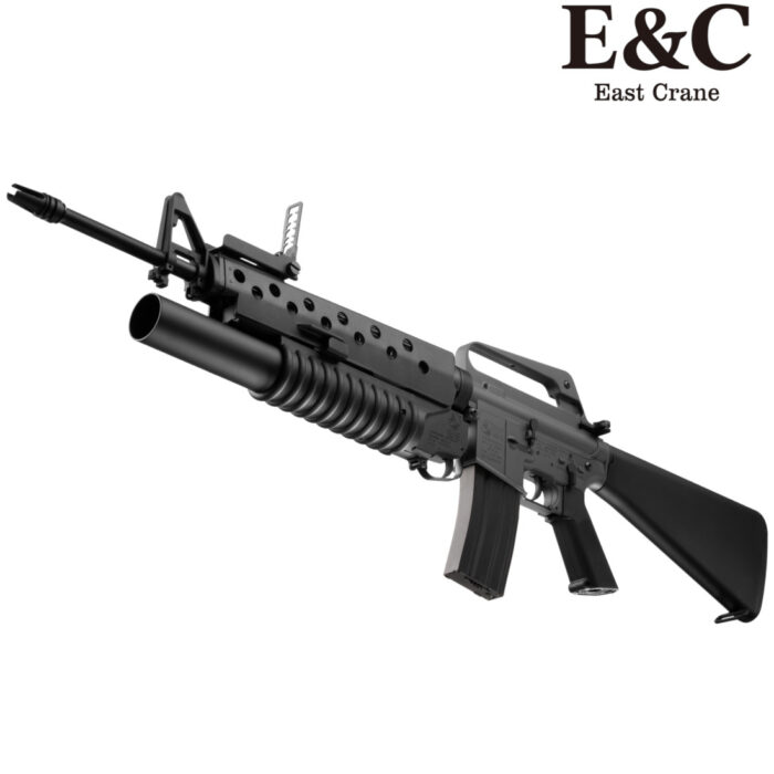 E&C Colt AR15 Gel Blaster with M203 Grenade Launcher (EC-703-Grey-Ultra) - Black/Grey