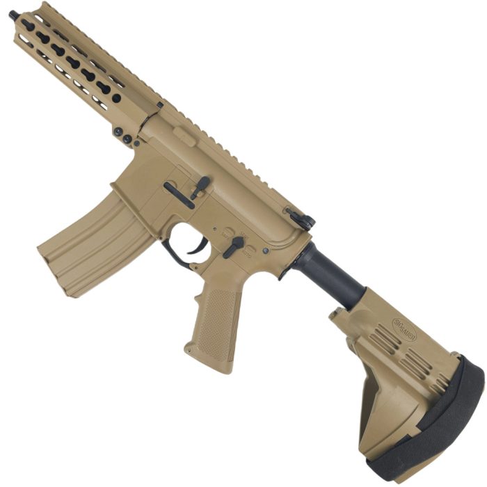 SUGE CQB TAN AR15 Gel Blaster with Metal Gearbox - SS Pistol Brace Stock