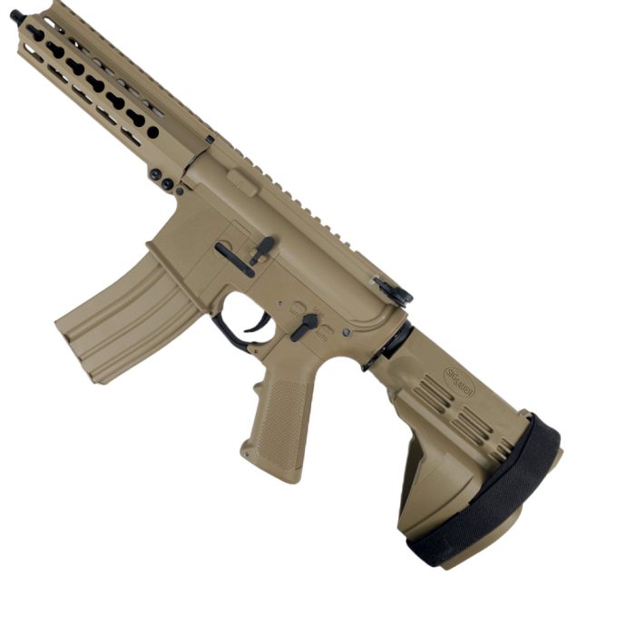 SUGE CQB TAN AR15 Gel Blaster with Metal Gearbox - SS Pistol Brace Stock