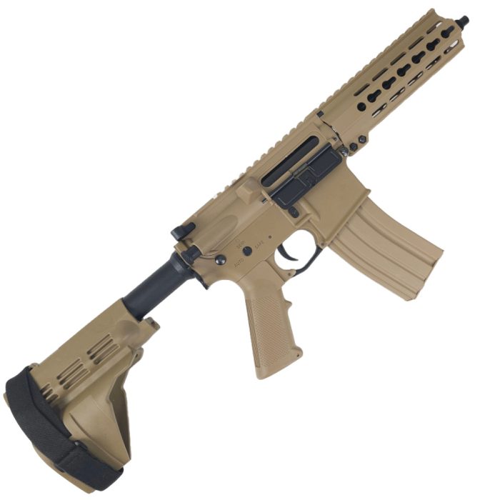 SUGE CQB TAN AR15 Gel Blaster with Metal Gearbox - SS Pistol Brace Stock