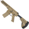 SUGE CQB Tan AR15 Gel Blaster with Nylon Gearbox - SS Pistol Brace Stock