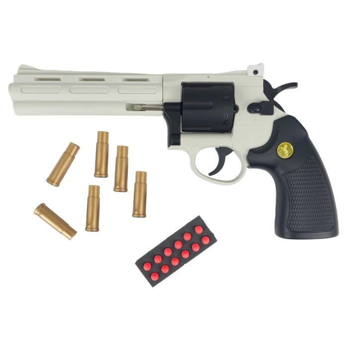 XL White 357 Python Gel Blaster Revolver - Long Barrel