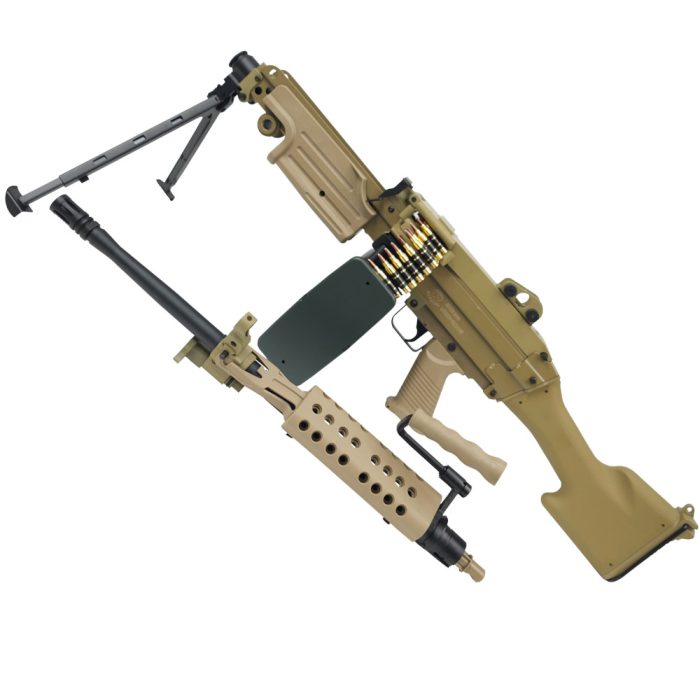 A&K M249-MK2 Light Machine Gun Gel Blaster FDE - Flat Dark Earth (Tan)