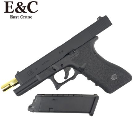 E&C SAI Glock 34 Gas Blowback Gel Blaster Pistol - Black and Gold (EC-1203)