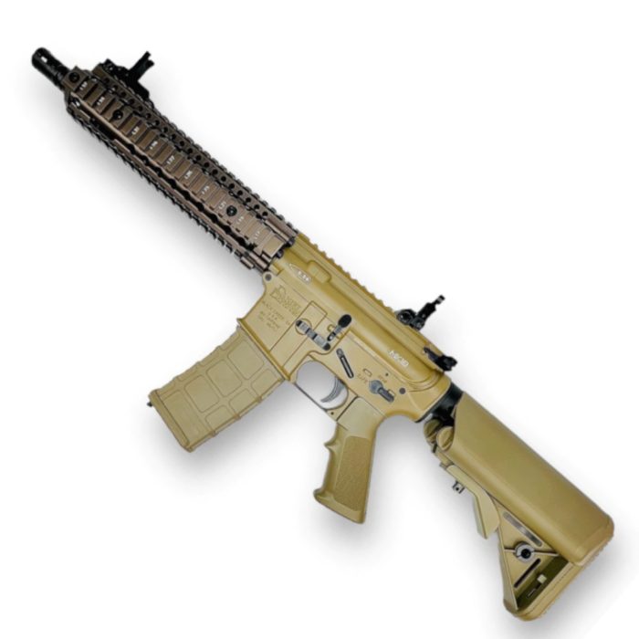 Golden Eagle Daniel Defense MC6593MT MK18 MOD1 Metal Gas GBBR Gel Blaster - Full Dark Earth (Tan) - (MT6593MT-T)