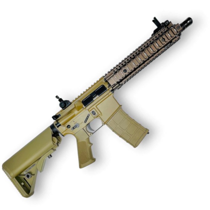 Golden Eagle Daniel Defense MC6593MT MK18 MOD1 Metal Gas GBBR Gel Blaster - Full Dark Earth (Tan) - (MT6593MT-T)