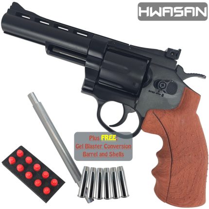 HWASAN 4 inch Revolver - CO2 Foam Dart Blaster - Black (FSC1002BW4)