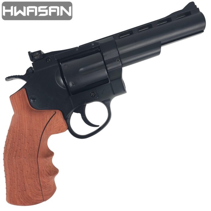 HWASAN 4 inch Revolver - CO2 Foam Dart Blaster - Black (FSC1002BW4)