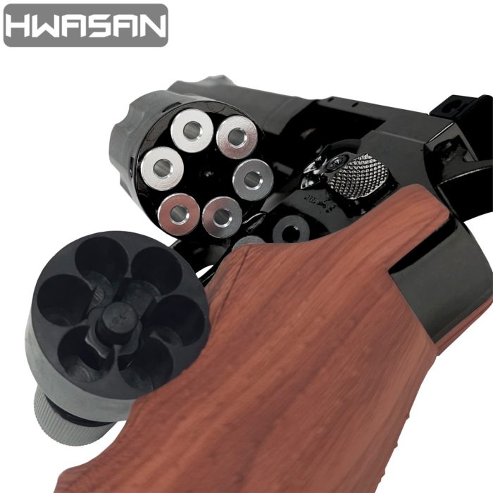 HWASAN 4 inch Revolver - CO2 Foam Dart Blaster - Black (FSC1002BW4)