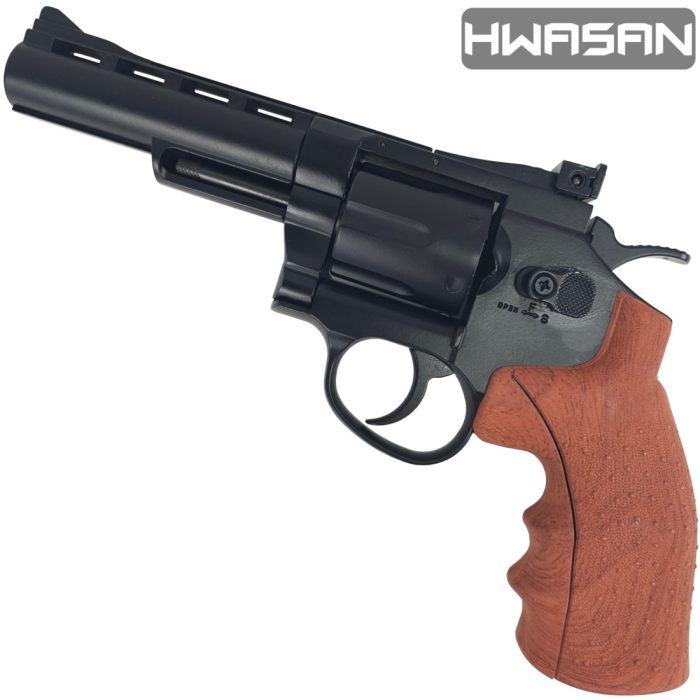 HWASAN 4 inch Revolver - CO2 Foam Dart Blaster - Black (FSC1002BW4)