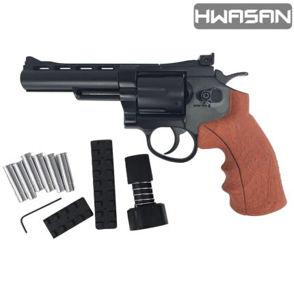 HWASAN 4 inch Revolver - CO2 Foam Dart Blaster - Black (FSC1002BW4)