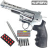 HWASAN 4 inch Revolver - CO2 Foam Dart Blaster - Bright Chrome (FSC1002BS4)