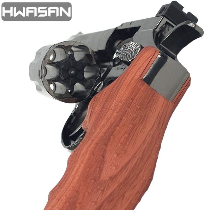 HWASAN 4 inch Revolver - CO2 Foam Dart Blaster - Dark Chrome (FSC1002BRW4)