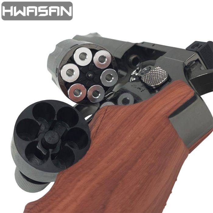 HWASAN 4 inch Revolver - CO2 Foam Dart Blaster - Dark Chrome (FSC1002BRW4)