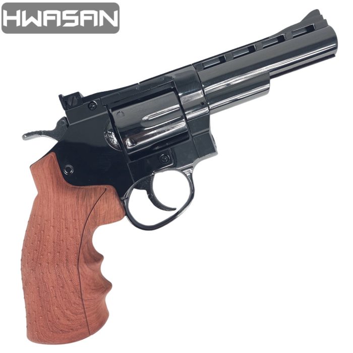 HWASAN 4 inch Revolver - CO2 Foam Dart Blaster - Dark Chrome (FSC1002BRW4)