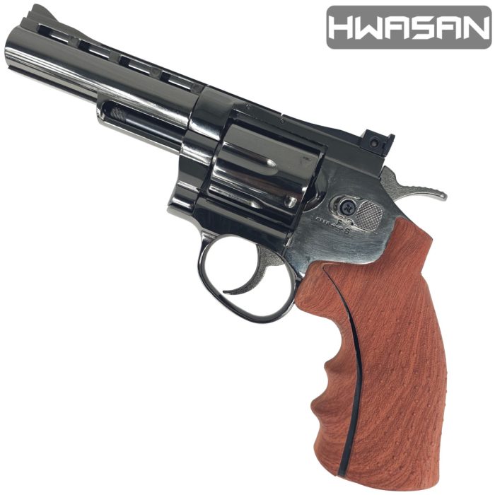 HWASAN 4 inch Revolver - CO2 Foam Dart Blaster - Dark Chrome (FSC1002BRW4)