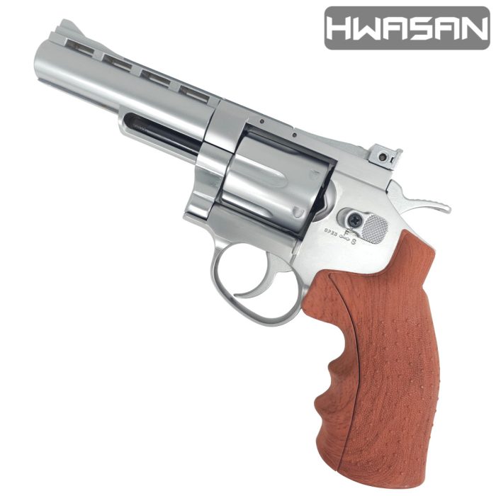 HWASAN 4 inch Revolver - CO2 Foam Dart Blaster - Matte Silver (FSC1002SW4)