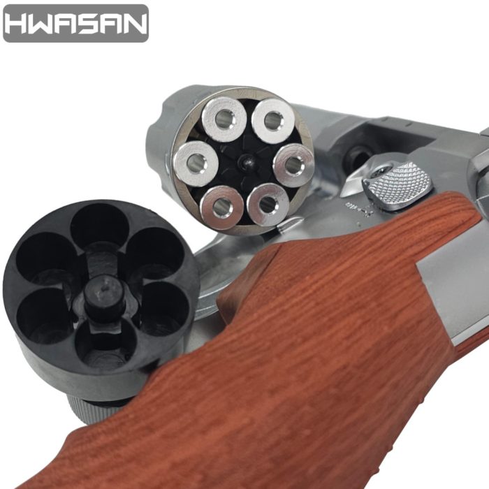 HWASAN 4 inch Revolver - CO2 Foam Dart Blaster - Matte Silver (FSC1002SW4)