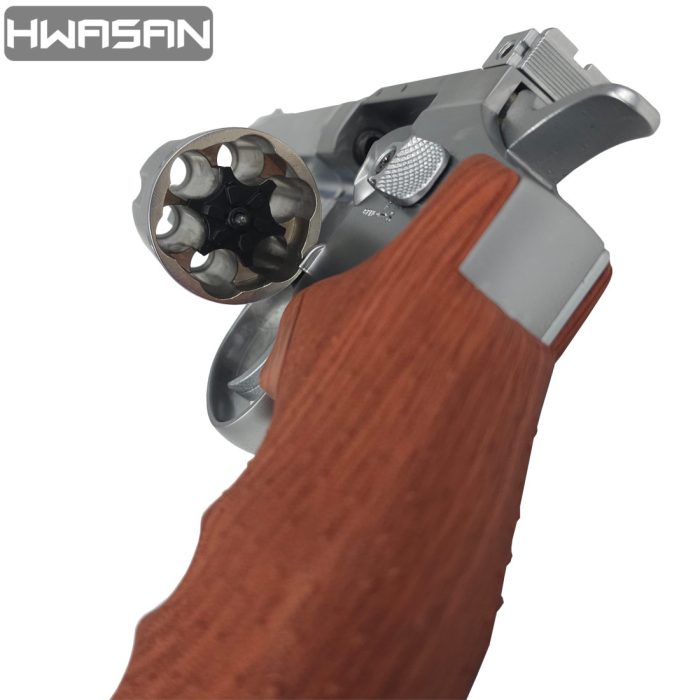 HWASAN 4 inch Revolver - CO2 Foam Dart Blaster - Matte Silver (FSC1002SW4)