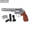 HWASAN 6 inch Revolver - CO2 Foam Dart Blaster - Matte Silver (FSC1002SW6)