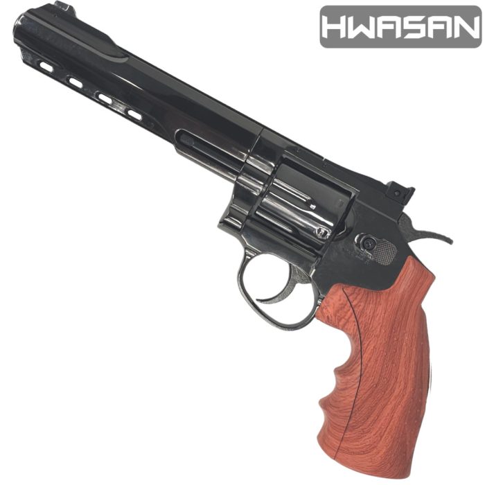 HWASAN 6 inch Revolver - CO2 Foam Dart Blaster - Dark Chrome (FSC1002B30)