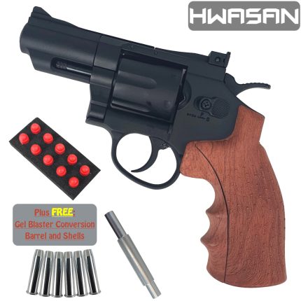 HWASAN 2.5 Inch Revolver - CO2 Foam Dart Blaster - Black (FSC1002BW2)