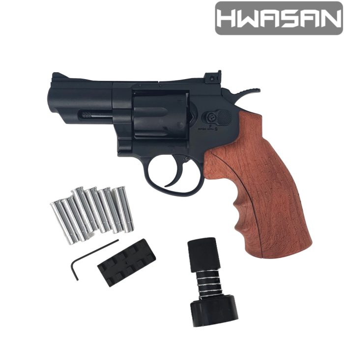 HWASAN 2.5 Inch Revolver - CO2 Foam Dart Blaster - Black (FSC1002BW2)