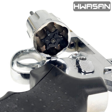 HWASAN 2.5 Inch Revolver - CO2 Foam Dart Blaster - Bright Chrome ...