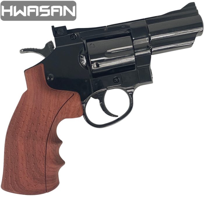 HWASAN 2.5 Inch Revolver - CO2 Foam Dart Blaster - Dark Chrome (FSC1002BRW2)